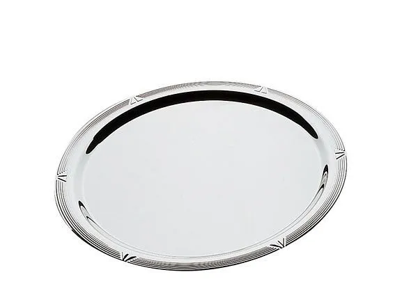Assiette à viande et légumes APS Ø 32 cm hauteur : 26 cm inox 18/10 poli avec bord décoratif 11032 acheter à bas prix 