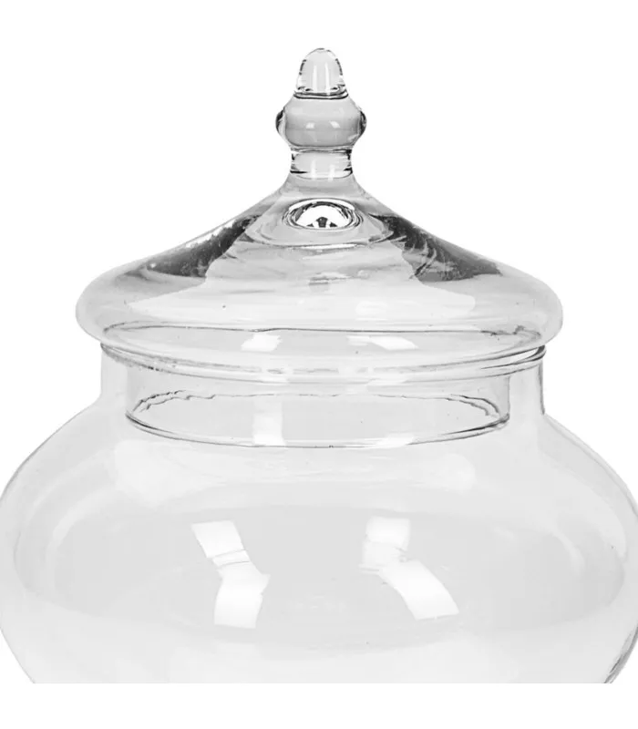 Bonbonnière en Verre avec couvercle 17x17x28cm