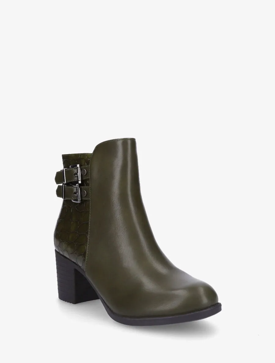 Bottines en simili et croco
