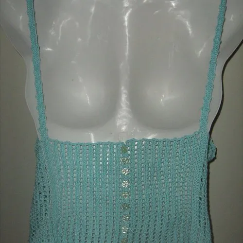 Bustier bleu au crochet t. 38/40 fait main