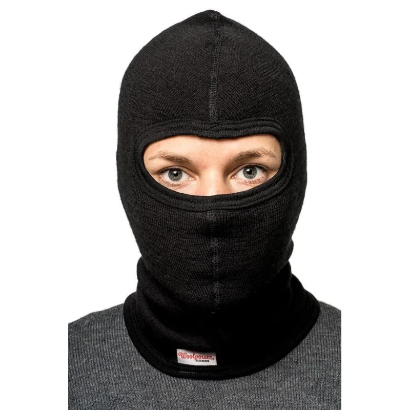 Cagoule Balaclava 200 en laine mérinos noir - Woolpower