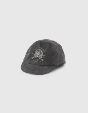 Casquette réversible beige imprimé et gris bébé garçon