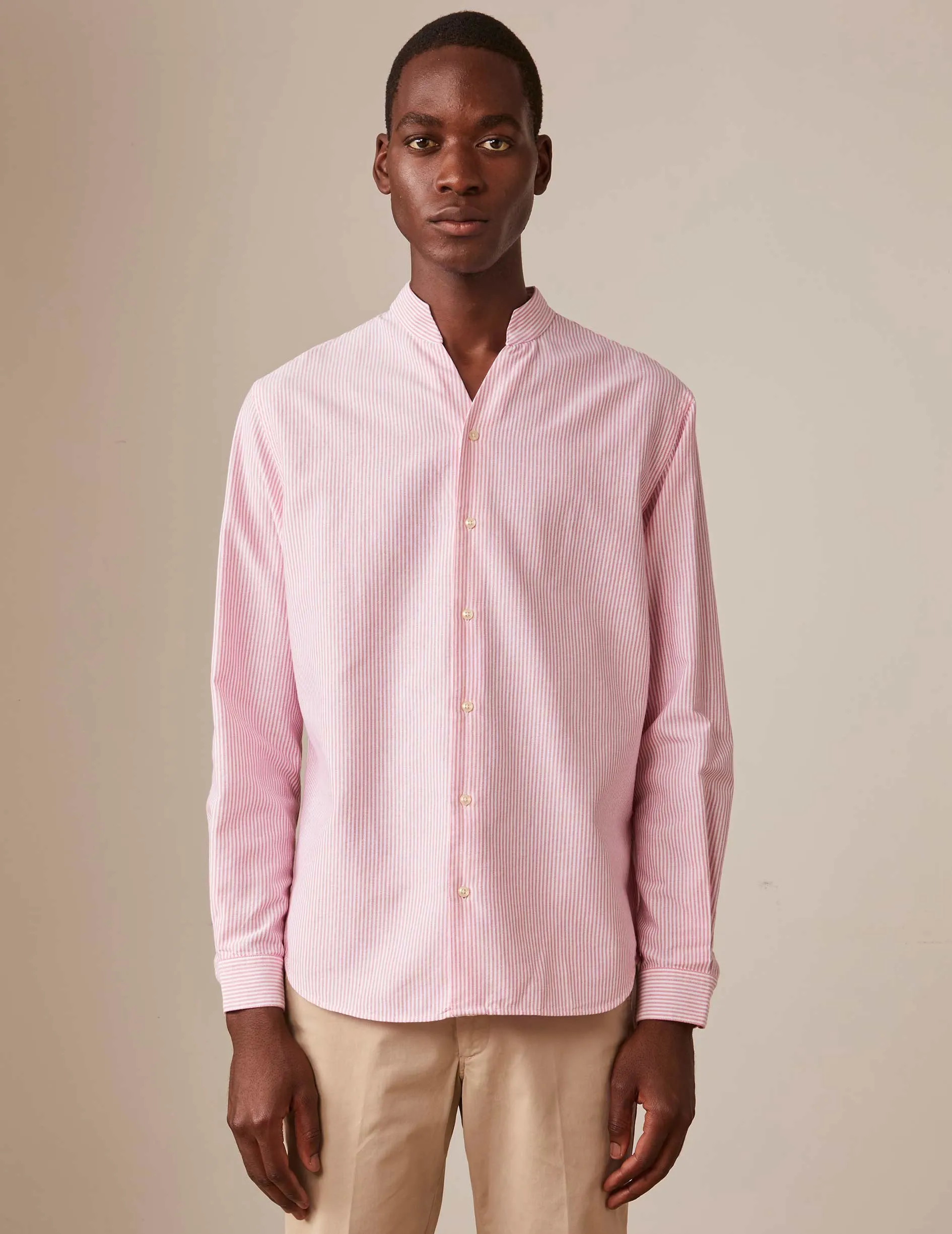 Chemise Carl rayée rose