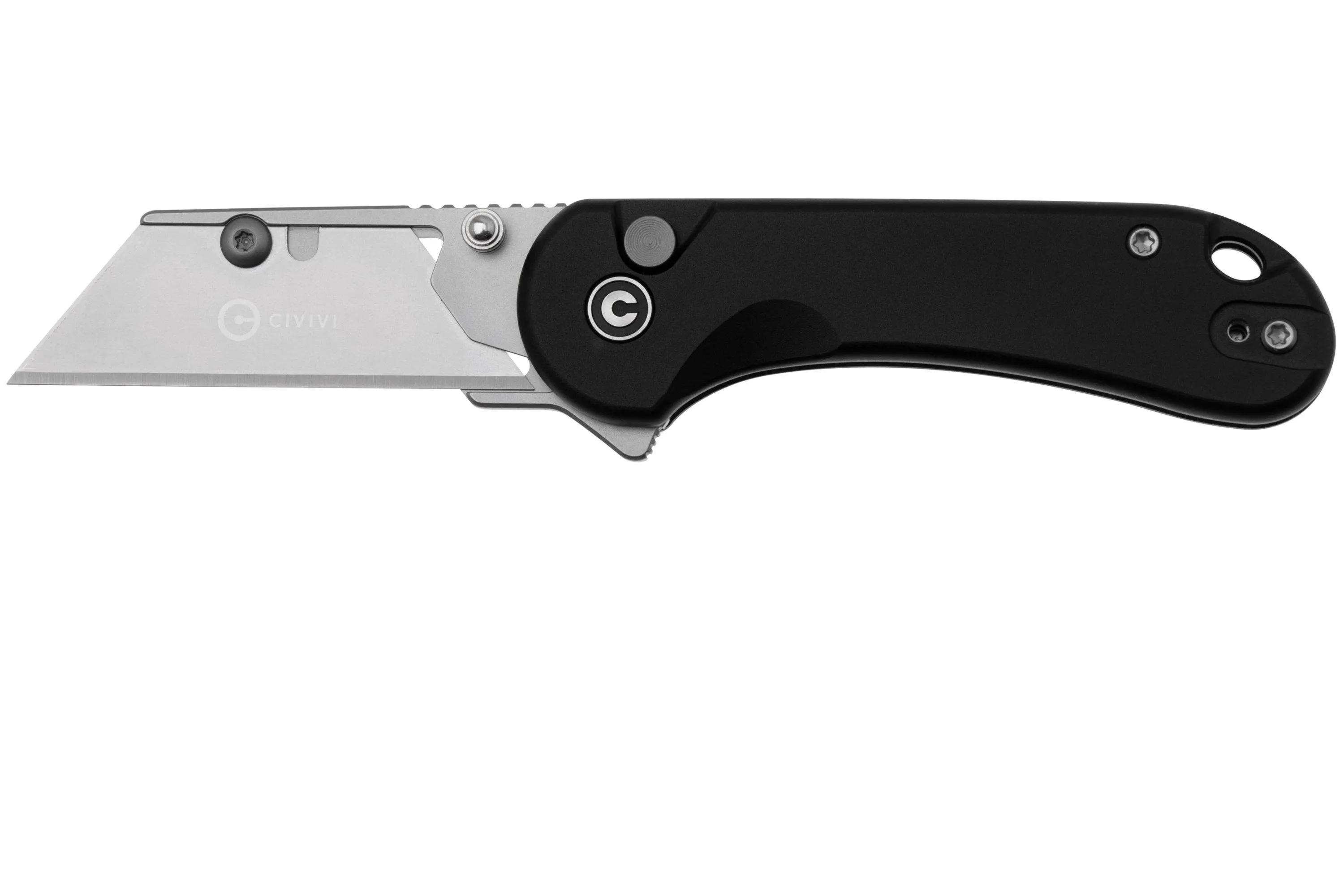 Civivi Elementum Utility C23039B-1 Black Aluminum, Stonewashed Blade Holder, Plain 6Cr Blade couteau de poche/cutter