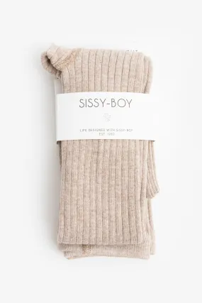 Collants en coton côtelé - beige