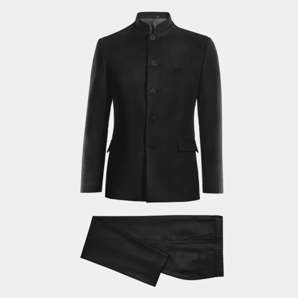 Costume homme mao noir en Laine Mérinos