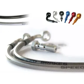 Durite de frein avant d'aviation SPEEDBRAKES carbone/raccord or Honda MTX 125 RW