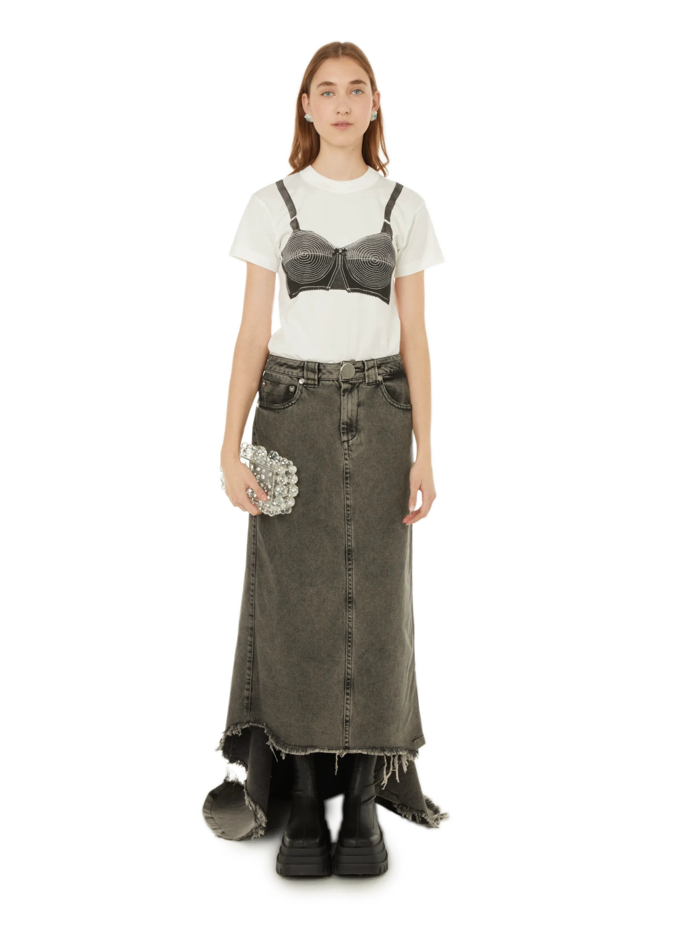 JUPE LONGUE ET ASYMéTRIQUE EN JEAN - VAQUERA pour FEMME | Printemps
