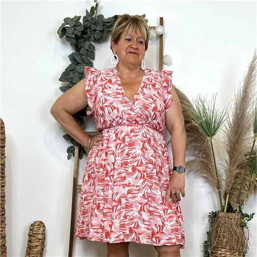 L180- Robe Maëlle "Dune" (T40-T48) (rouge) - Bleu Clair