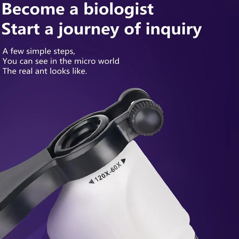 Microscope Portable Pour Enfants Avec LED Et Grossissement