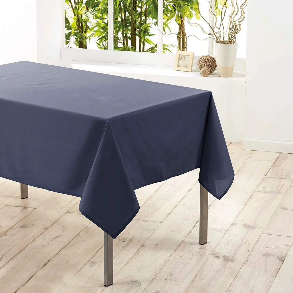 Nappe de table rectangle polyester uni béton 140x200cm 