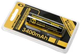 Nitecore NL1834R Accu Li-Ion 18650 rechargeable par micro-USB, 3400 mAh
