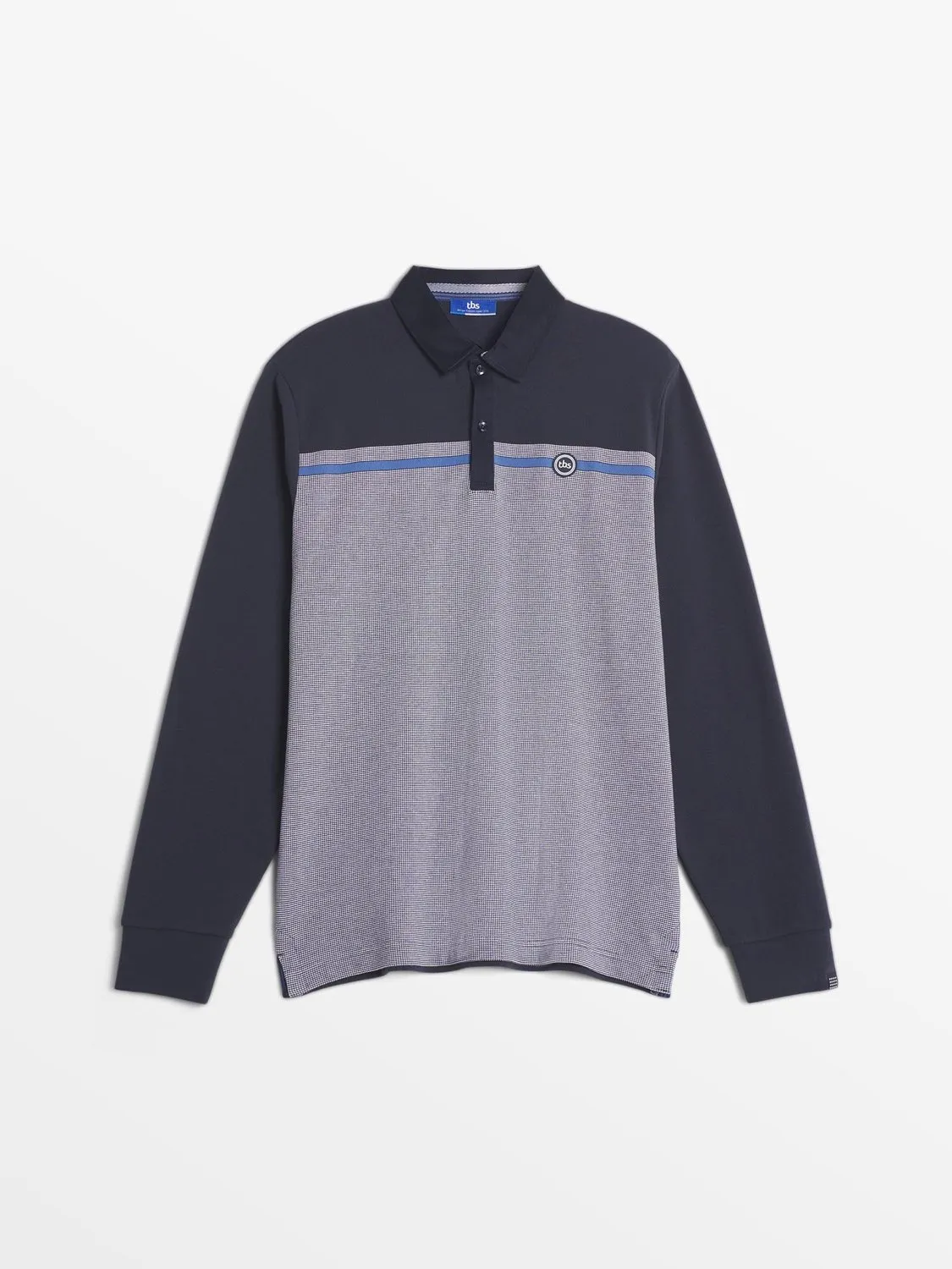 Polo Homme Chaud Manches Longues Marine tbs