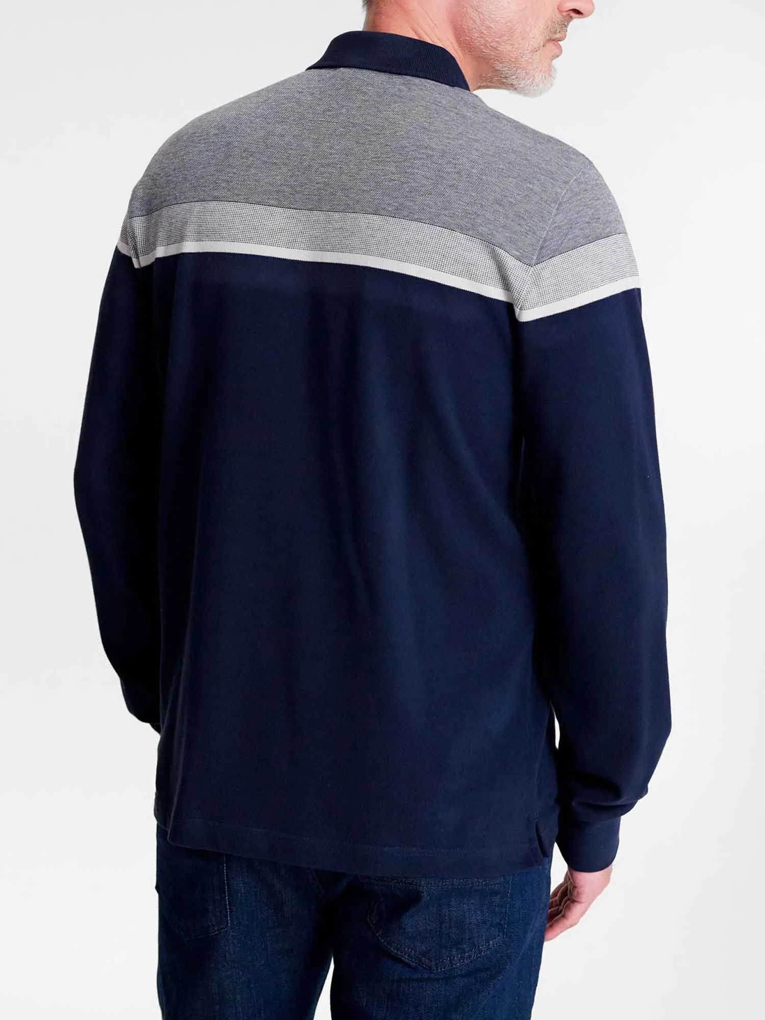 Polo Homme Manches Longues Coton Biologique Marine tbs
