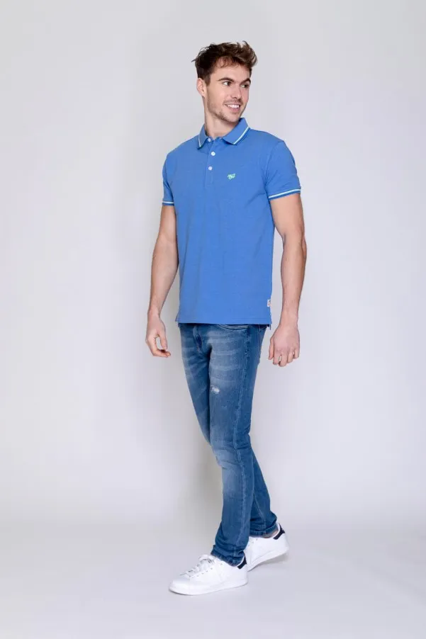 Polo manches courtes PIXEL Bleu