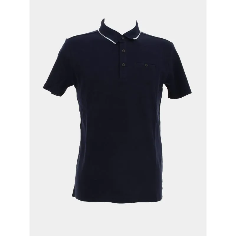 Polo uni logo sleeved bleu homme - Lacoste | wimod