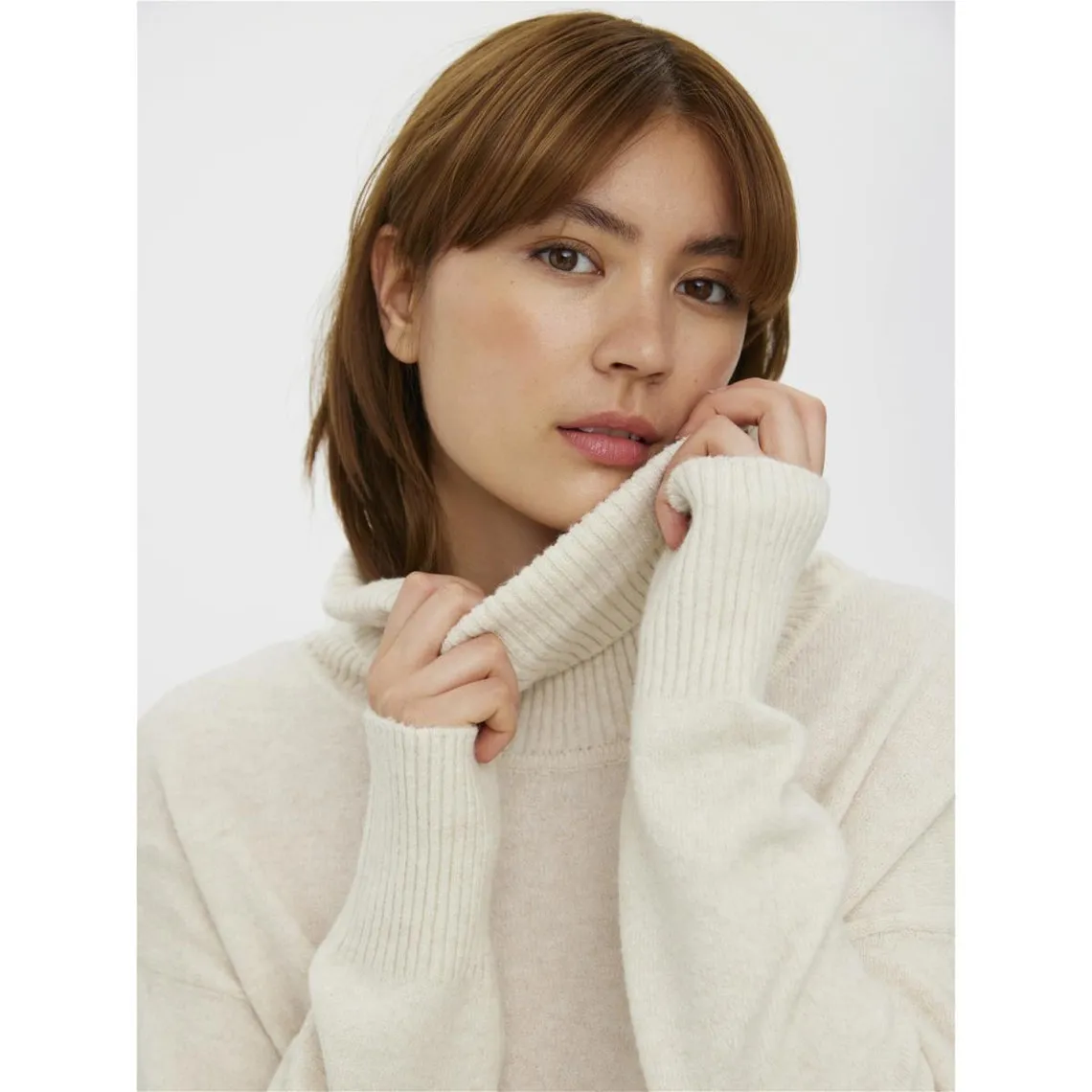Poncho en maille Col bénitier Manches longues beige | 3 Suisses