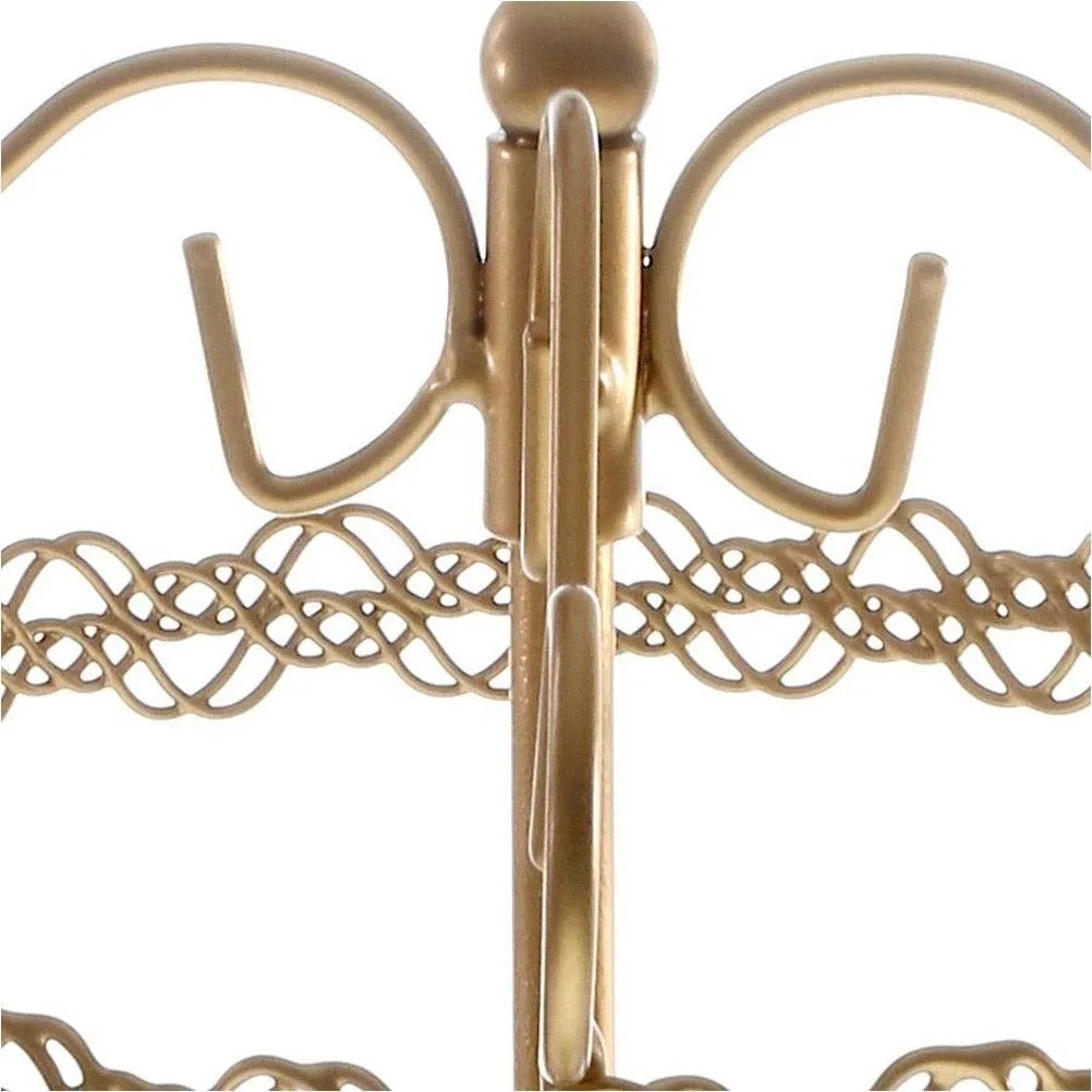 Porte bijoux manège à boucles d'oreilles delicatesse doré
