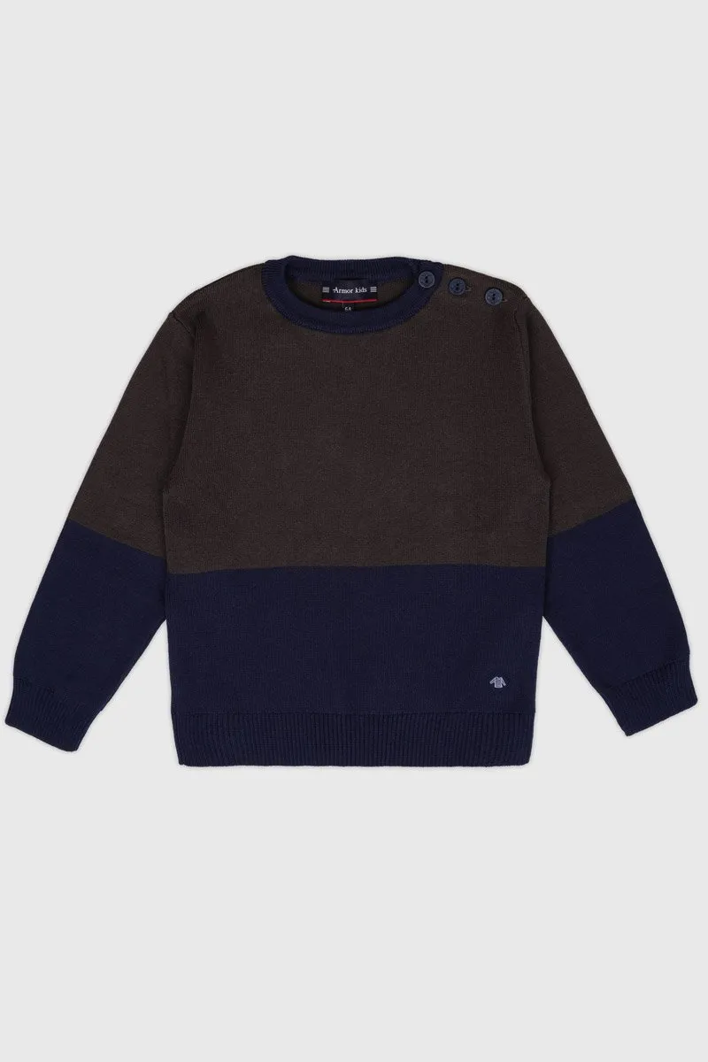 Pull marin bicolore Kids - coton et laine