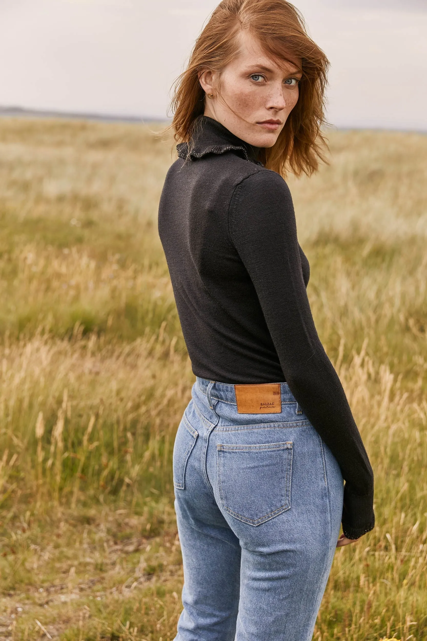 Pull Romuald noir en laine mérinos