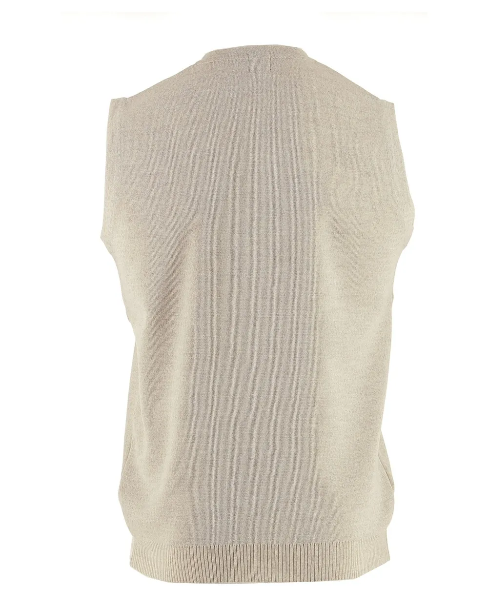Pull uni col v sans manches