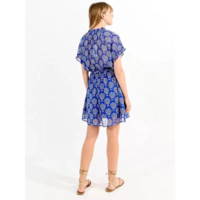 Robe courte imprimés mathild bleu femme - Molly Bracken | wimod