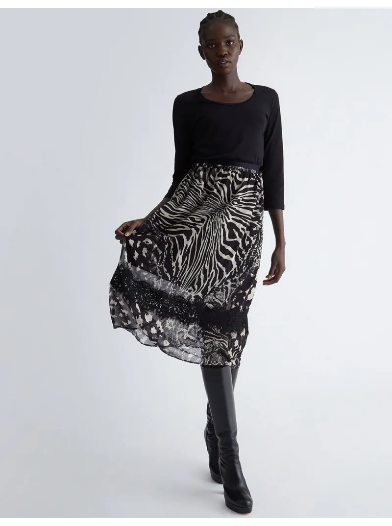 Robe t-shirt jupe motif zébré Liu Jo