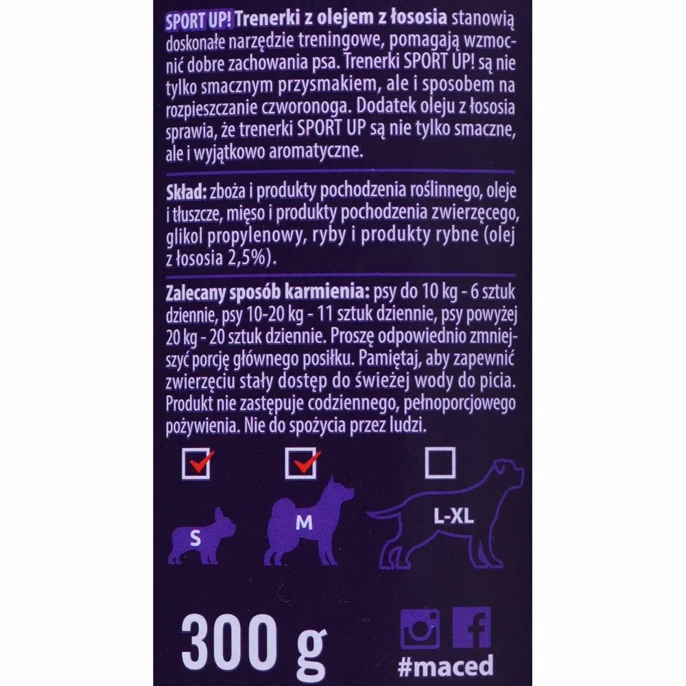 Snack pour chiens maced sport up! Saumon viande 300 g