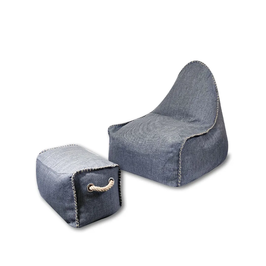 Soo Santaï Buddy's Rest Sunproof fauteuil poire + repose pieds 90x60x85/45x60x35cm intérieur & extérieur, résistant au sole