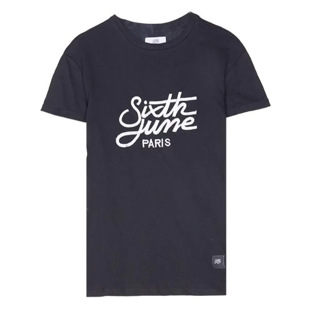 T-shirt brodé logo noir