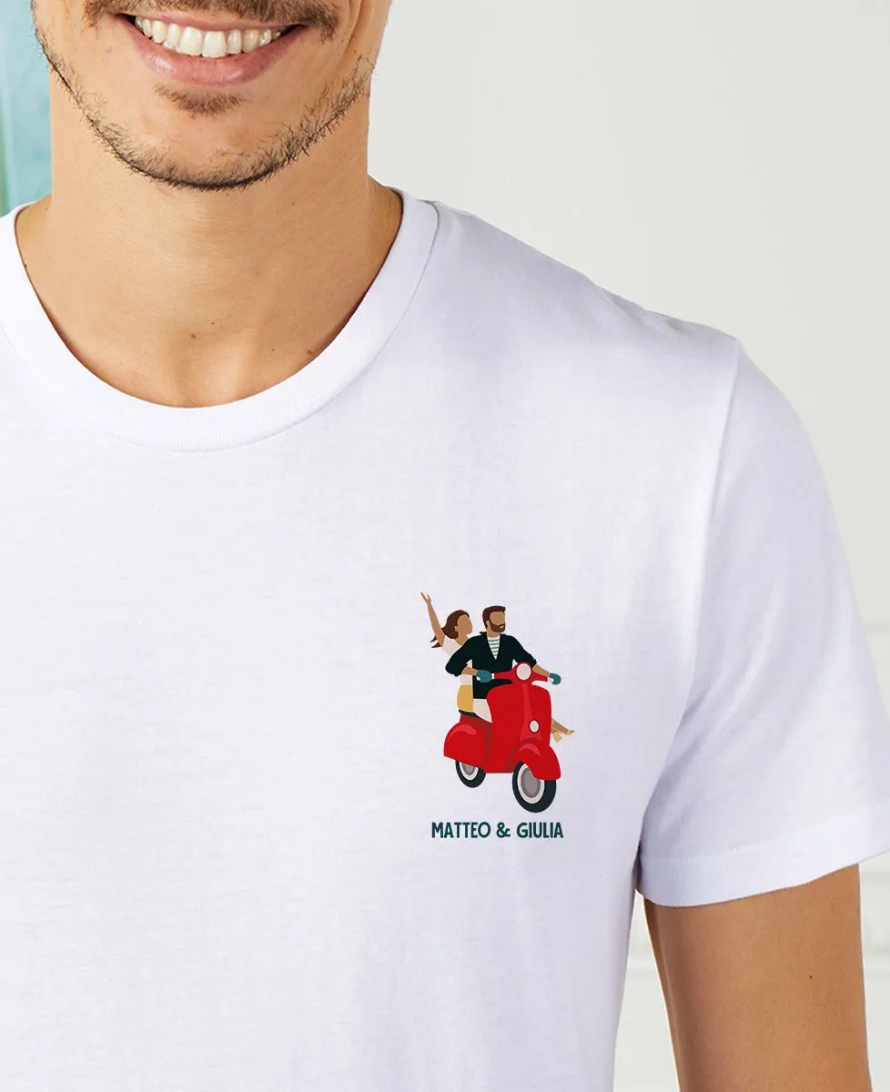 T-Shirt homme Couple en scooter personnalisé
