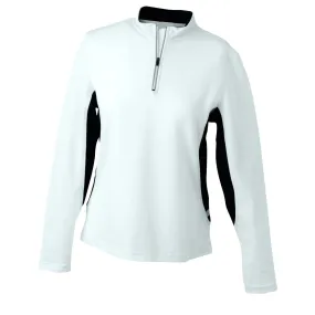 t-shirt manches longues running respirant JN317 - blanc et noir - FEMME 