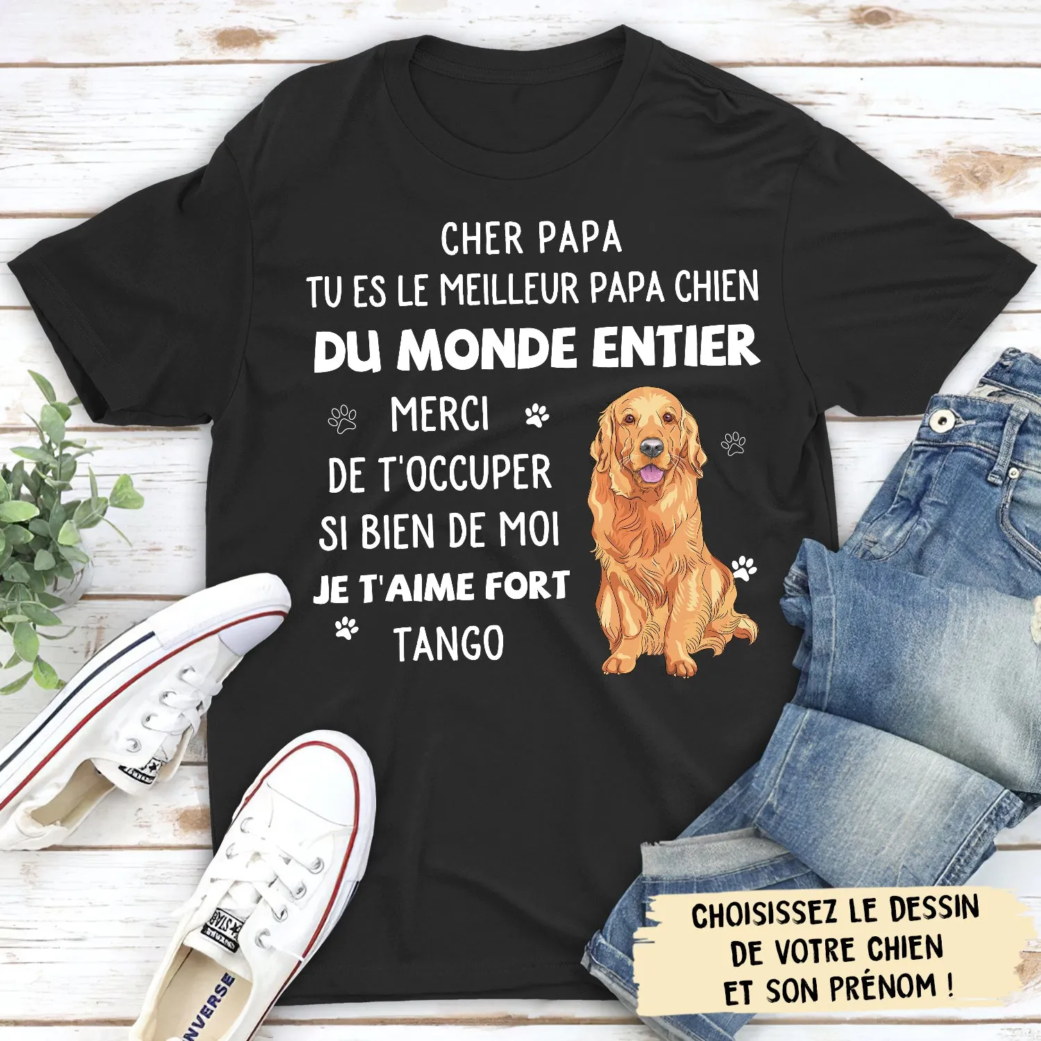 T-shirt Unisex Personnalisé - Merci Papa Maman Pour Tout