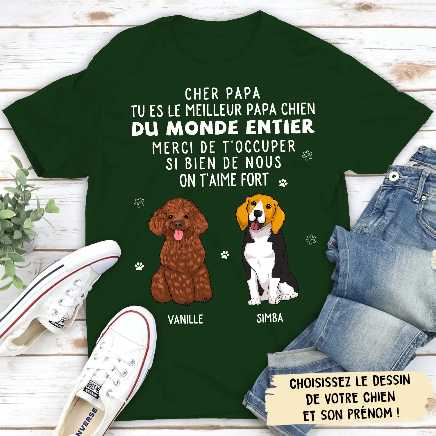 T-shirt Unisex Personnalisé - Merci Papa Maman Pour Tout