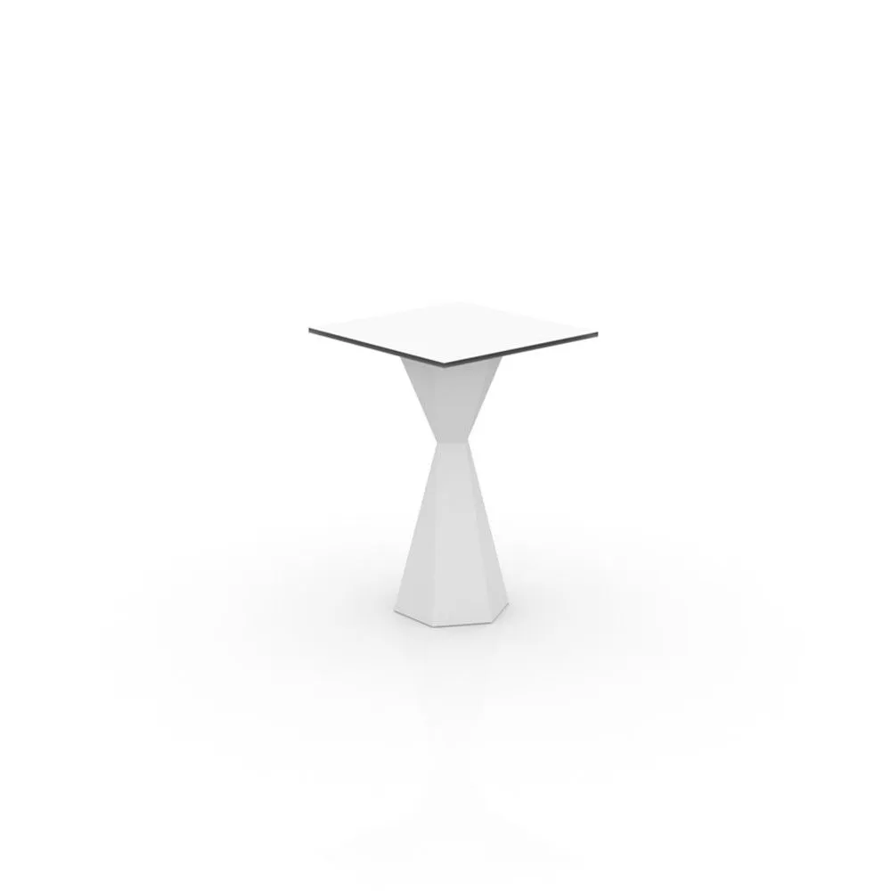 Table carré table de terrasse blanc polyéthylène 50x50x72cm