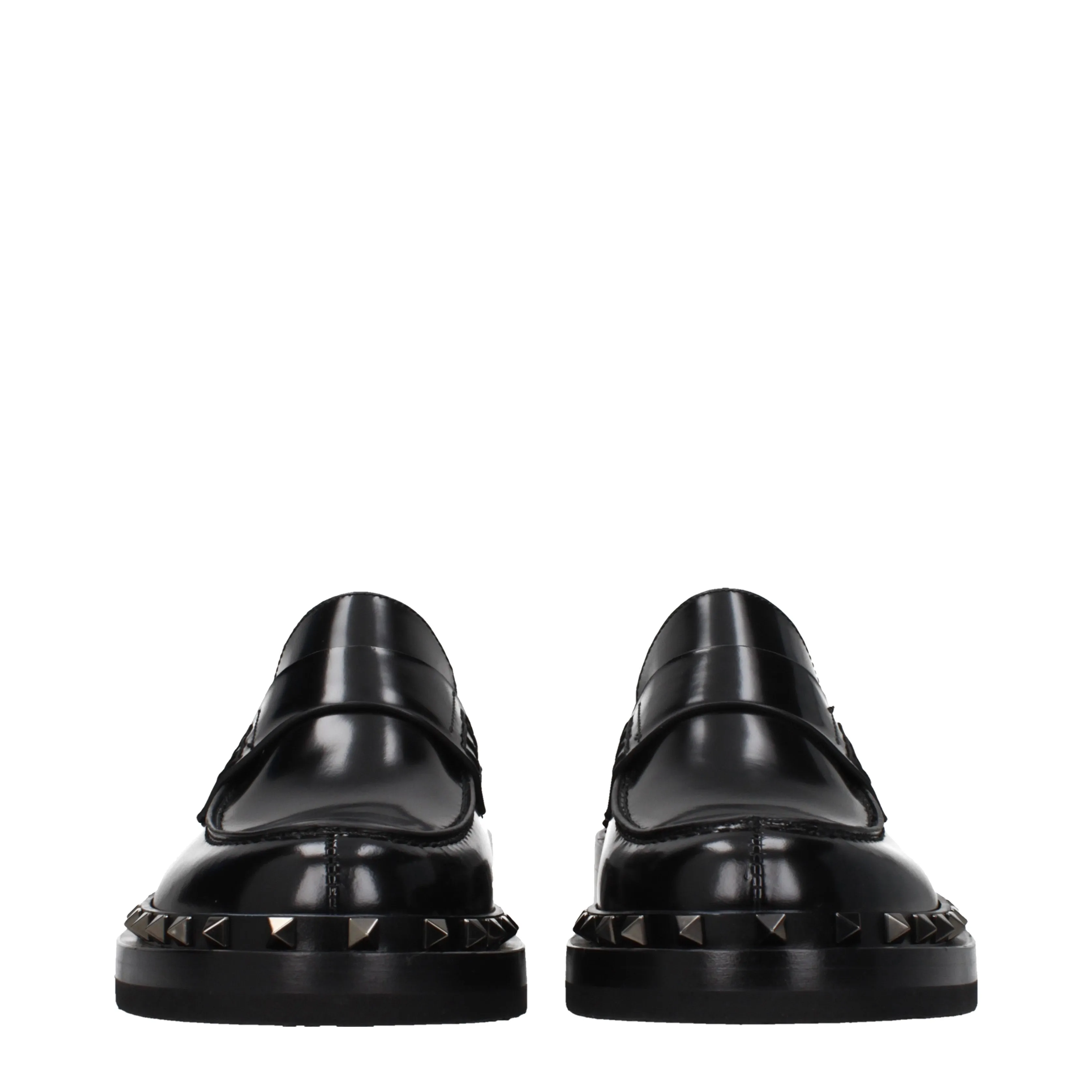 Valentino garavani mocassini hommes en cuir noir