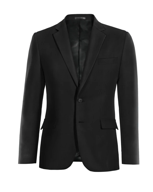 Veste noire en Laine Mérinos de mi-saison